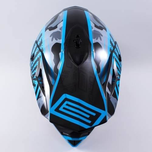 Imagen 5 de 5 de Casco Cross Origine V325 Loop Azul Fluor Cierre Doble Anilla