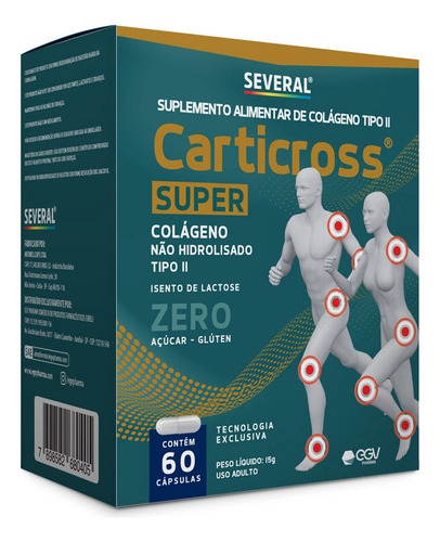 60 Caps Colágeno Tipo 2 Carticross Super Several Sem sabor