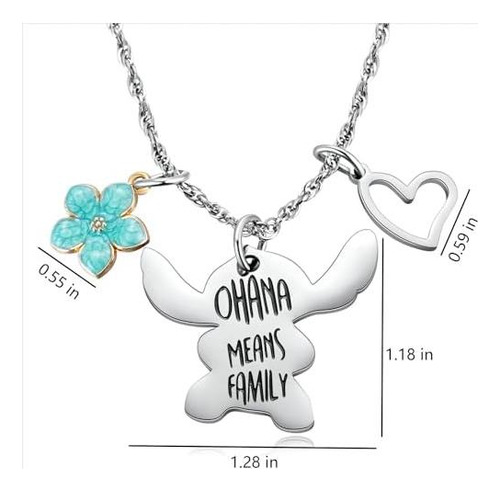 Colar De Ponto Ohana E Cartão De Mensagem Para Sobrinha,