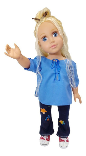 Imagen 3 de 6 de Witty Girls Conjunto Jean Camisola Y Zapas Muñeca 45 Cm/18