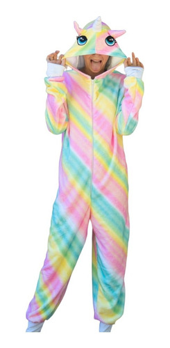 Pijama Entero Unicornio Multicolor Polar Soft Niños/adultos 