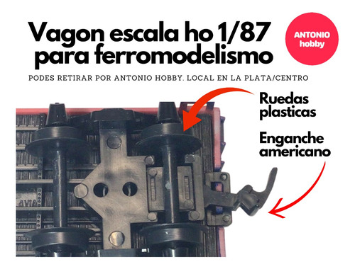 Vagon De Carga 1/87 Ho Model Power The Rock Puerta Corrediza