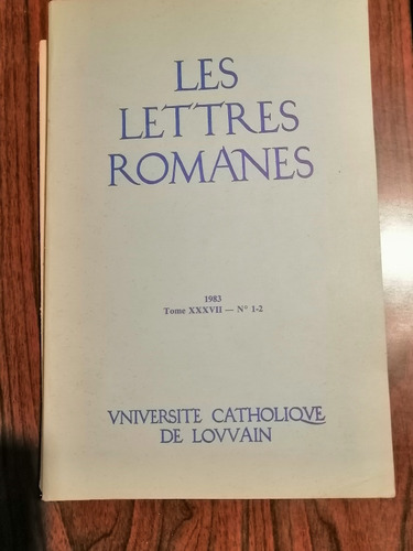 Les Lettres Romanes 1983 Universite Catholique De Louvain