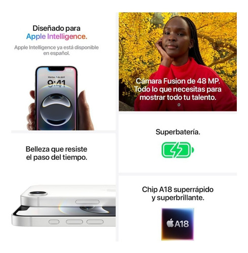 Apple Iphone 16e (128 Gb) - Blanco Versión Esim Blanco (Reacondicionado)