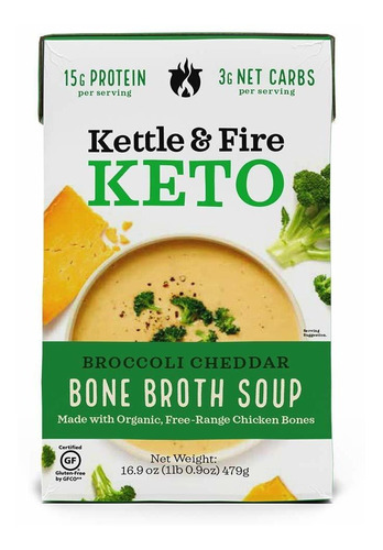 Kettle & Fire Sopa De Caldo De Hueso De Cheddar De Brócoli, 