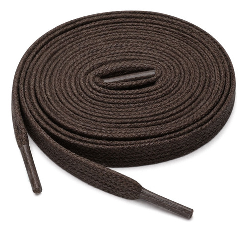 Agujetas Planos Cordones De Algodón Encerado 90cm L 2 Pares Color Marrón Oscuro