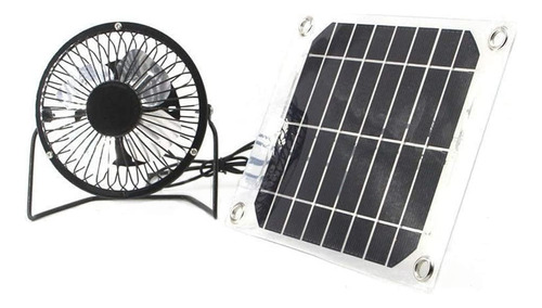 Seddex - Ventilador Solar De 5 W Y 4 Pulgadas De Energía Sol Estructura Negro Aspas Plata Diámetro 4 Cm Material De Las Aspas Aluminio