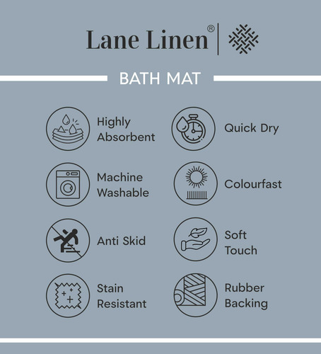 Alfombra De Baño Lane Linen, 60 X 120 Cm, Color Gris Absorbe