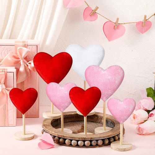 Valentine's Day Decorations Wenqik Velvet Heart Table Decor