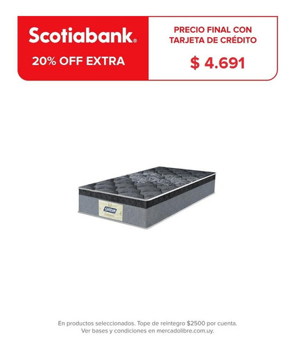 Colchon 1 Plaza Espuma Alta Densidad 150kg Altura 24cm