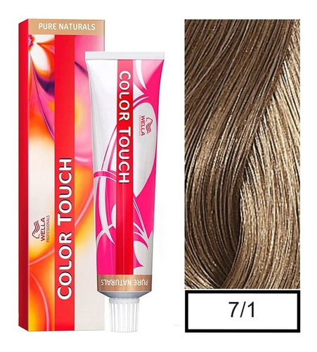  Wella-tintura Color Touch 7/1 60gr + Oxidante De 120 Ml Tono 7/1 RUBIO MEDIANO CENIZA