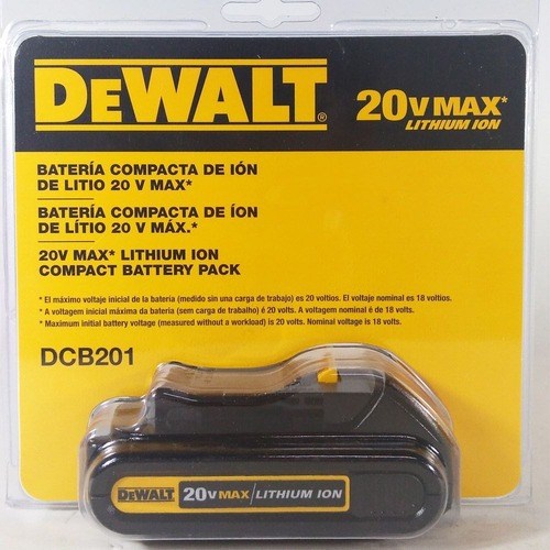 Imagem 3 de 4 de Bateria Max 1.5ah 20v Compacta Dcb201 - Dewalt