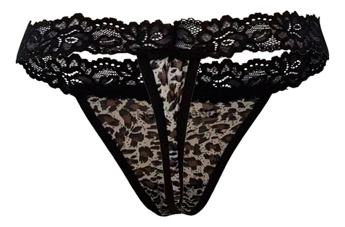 Braguitas De Mujer De Encaje Con Estampado De Leopardo, Ropa