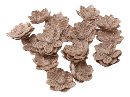 20 Piezas De Arpillera De Yute Hechas A Mano, Flores De Arpi