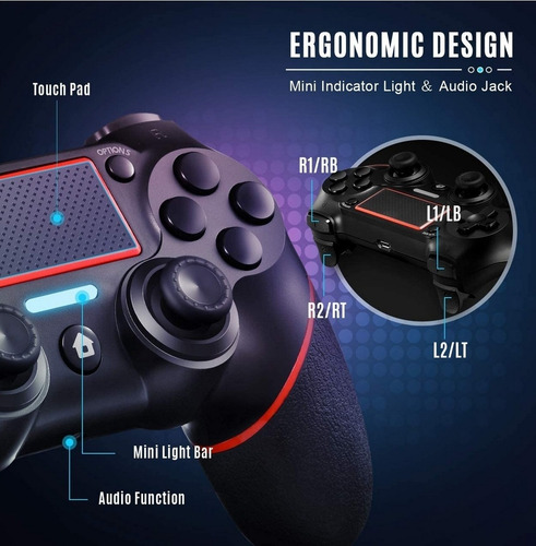 Orda Controlador Inalámbrico Compatible Con Ps4 Y Pc