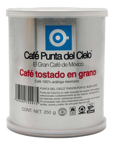 Café En En Grano Punta Del Cielo En Lata Sin Tacc 250 G