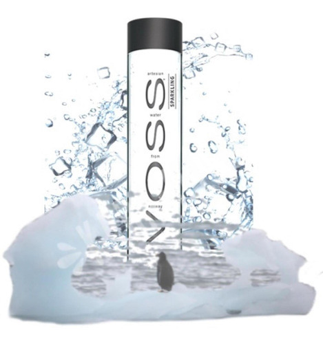 6x Água Voss Com Gás Vidro 375ml