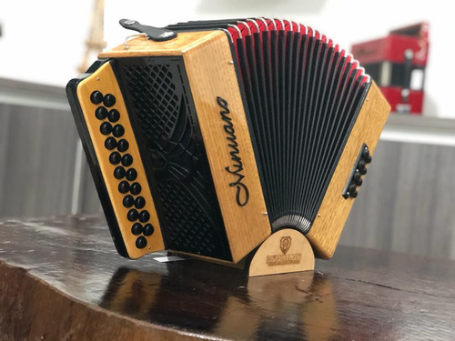 Acordeon 8 Baixos 21 Botões Minuano 8/21 ( Gaita De Botão ) Cor Natural