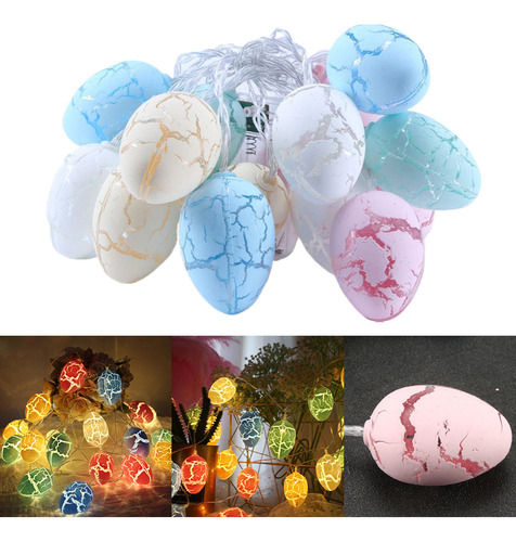 Cadena De Luces Led De Pascua Con Huevos Rotos De 10 Pies