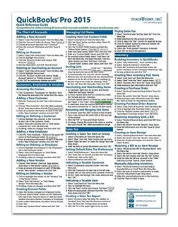 Book : Quickbooks Pro 2015 Quick Reference Training Card -.