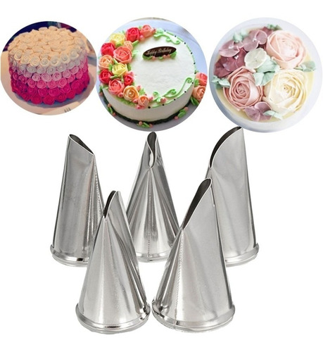 Imagem 2 de 3 de Kit 5 Bicos De Confeitar Para Pétalas De Rosas Flores
