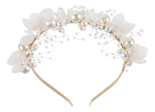 Diadema Nupcial Para Mujer Con Forma De Flor De Perla, Para