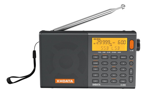 Y Rádio Portátil Xhdata D-808 (cinza) Fm Estéreo/sw/mw/lw