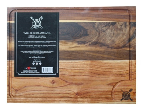 Imagen 1 de 4 de Tabla De Picar De Madera Bbq Grill Chef Asado 40x30