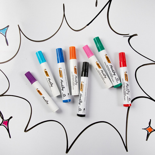 Kit Marcador Para Pizarrón Blanco Bic Marking Borrador 4 Pzs