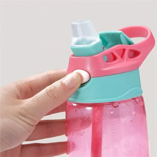 Termo Botella De Agua Infantil Niños Popote Automatico 480ml