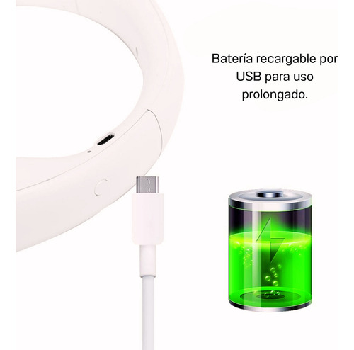 Ventilador Portátil De Cuello Para Colgar Con 3 Velocidades De Viento Refrigeración A 360 Ventiladores Sin Aspas Batería Recargable