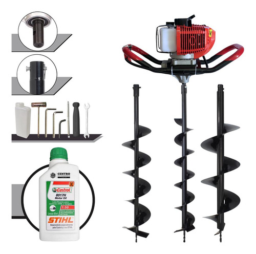 Perfurador Gd520b À Gasolina 52cc Com 3 Brocas E Óleo Stihl