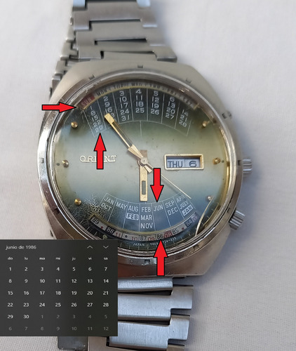 Reloj Orient Multi Year Calendar Y469672-4a Plateado Plateado Marrón Claro