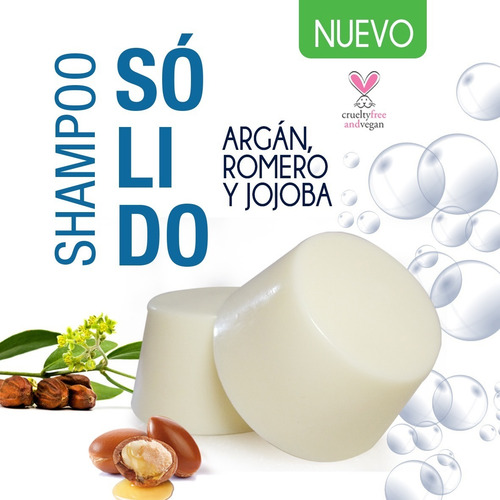 Shampoo Sólido Cruelty Free & Veg. Romero/argán/jojoba 1pz