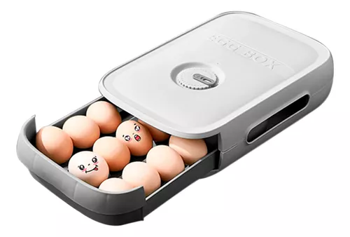 Moretoes Organizador de huevos para nevera, organizador de cajones de  huevos, bandejas para refrigerador, contenedor de huevos, paquete de 2