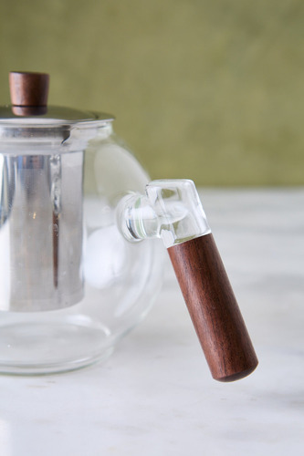 Tetera De Vidrio Isabelle C/infusor Tapa Acero Inox. 1.1 L