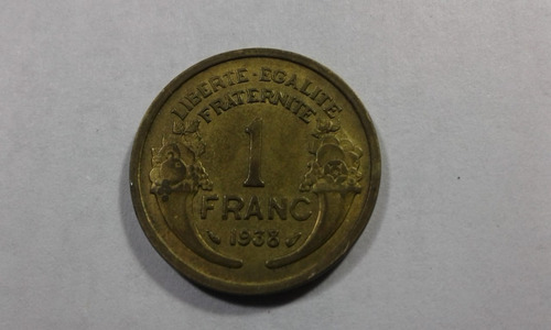 Moneda De Francia 1 Franco 1938 Muy Buena (Usado)