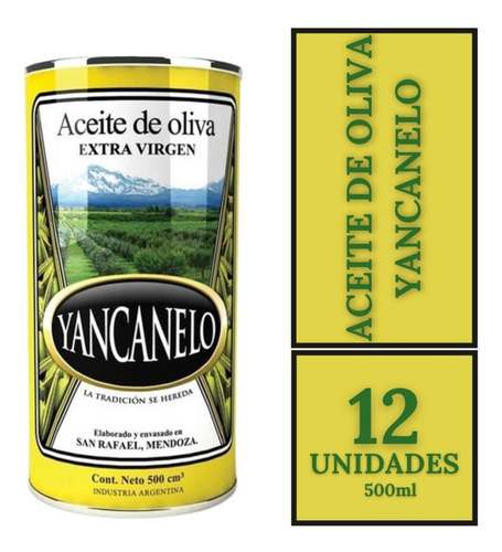 Aceite Oliva Extra Virgen Yancanelo Caja X 12 X500ml. Cuotas
