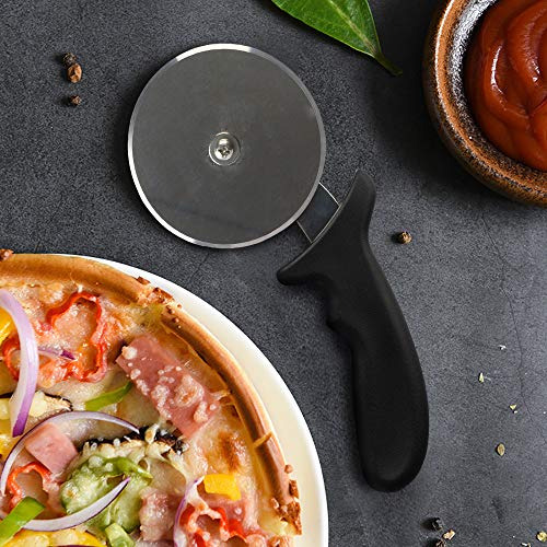 Rueda Cortadora De Pizza Con Protector De Dedos Color Negro