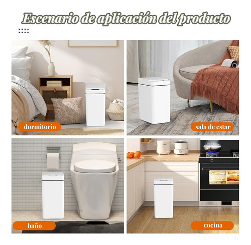 Papelera De Sensor Automático 25l, Ideal Para Hogar