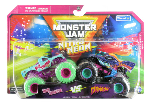 Monster Jam Nitro Neon Series 2023 Blue Thunder Vs Dragon