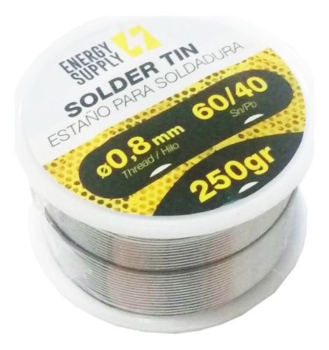 Estaño Para Soldadura, Rollo De 250gr, Diametro 0,8mm, 60/40