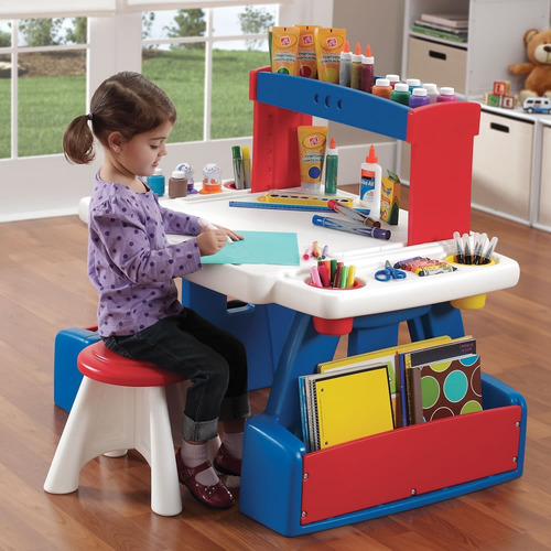 Mesa Para Niños- Step2 - Escritorio Con Banquitos Multicolor