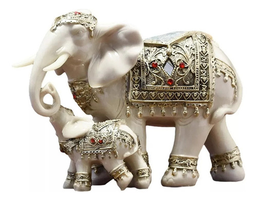 Estatuas De La Familia De Elefantes, Figuritas De Pie,