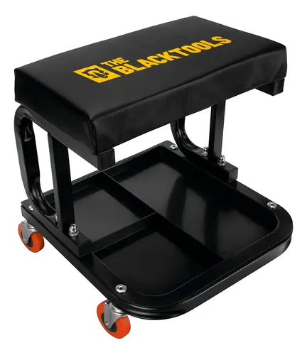 Assento Banquinho para Oficina Mecânica com Rodízio 140kg The Black Tools