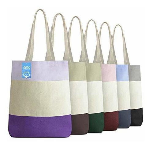 Bolsas Tote De Lona Tri-tono, Personalizables Con Asas, Set