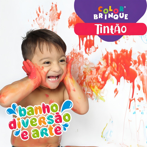Pintura colorante hecha con jabón para jugar y pintar en el baño