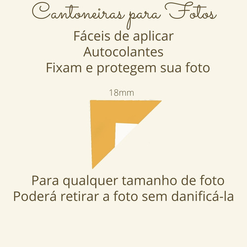 Imagem 2 de 2 de Cantoneira Adesiva Ouro Autocolante Para Foto Scrap Book