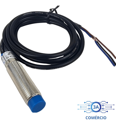 Sensor Indutivo M12 4mm 3 Fios 24v Na Npn Ou Pnp Lj12a3-4-z