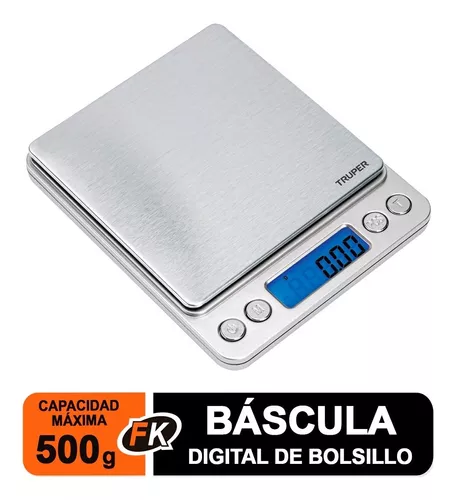 Báscula digital de precisión de bolsillo 500g, Truper, Básculas Digitales,  102316